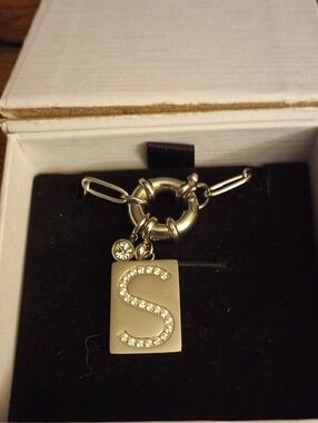 mint&lilly Silver S Initial Paperclip Necklace